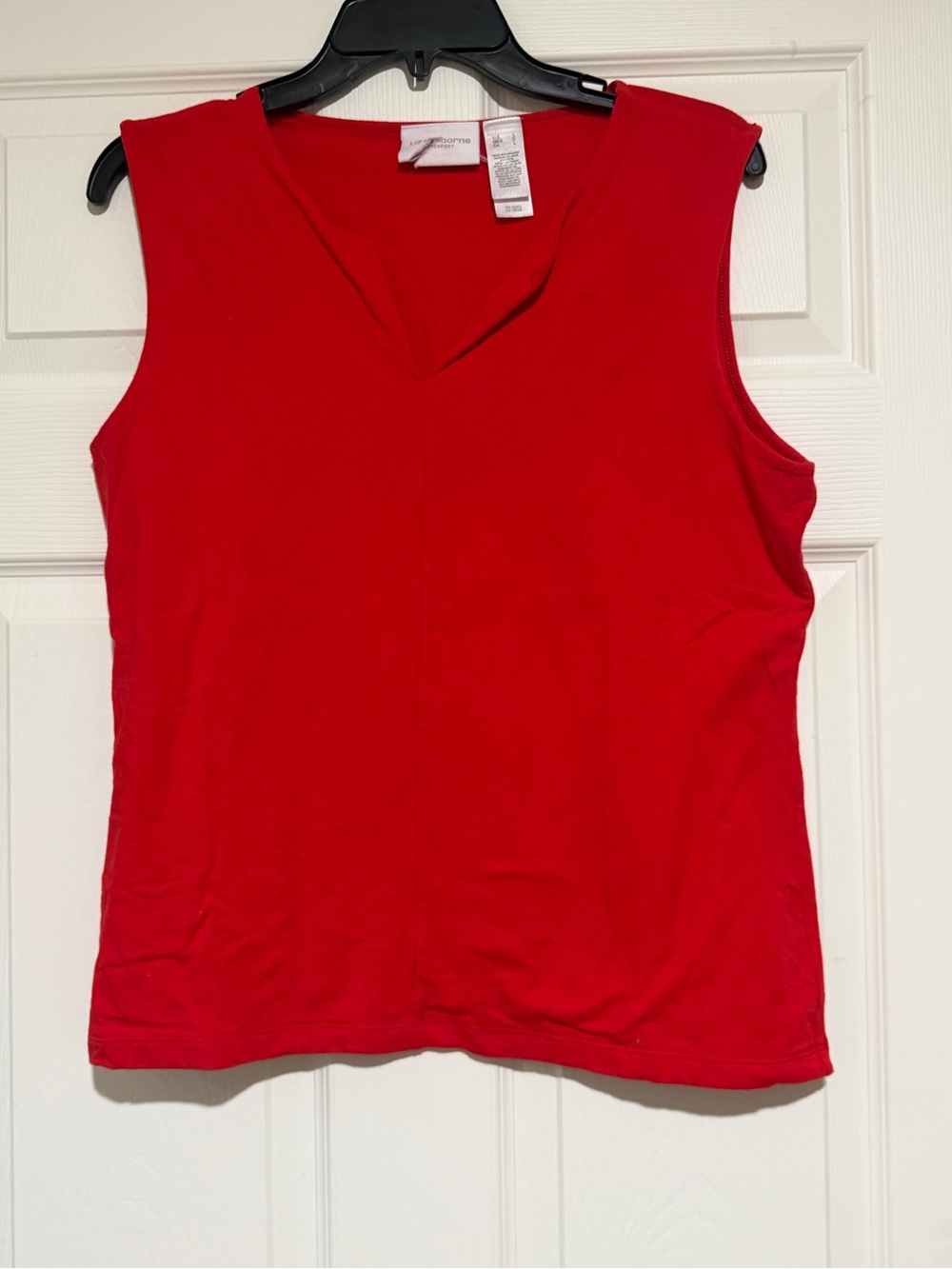 Liz Claiborne Bold Red V-Neck Sleeveless Tank